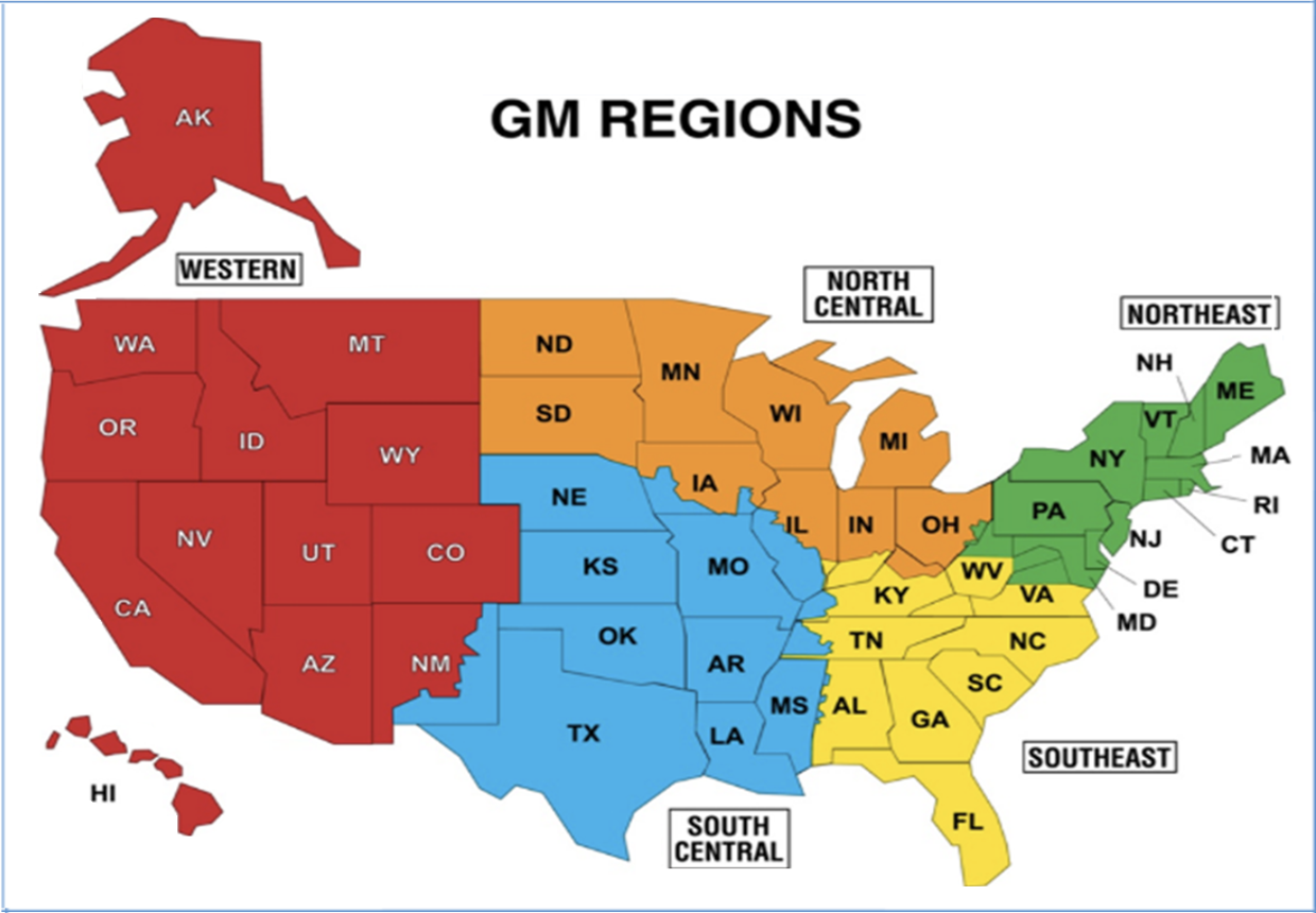 GM Regions Map